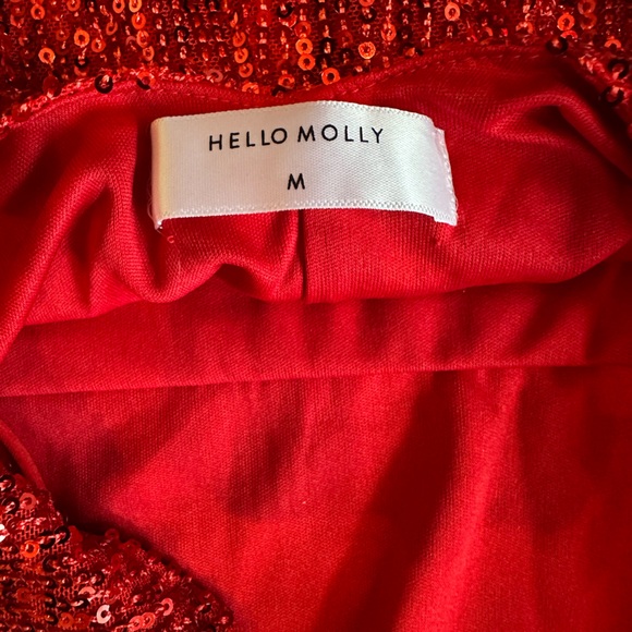Hello Molly One Shoulder Red Shoulder Dress - Picture 4 of 4